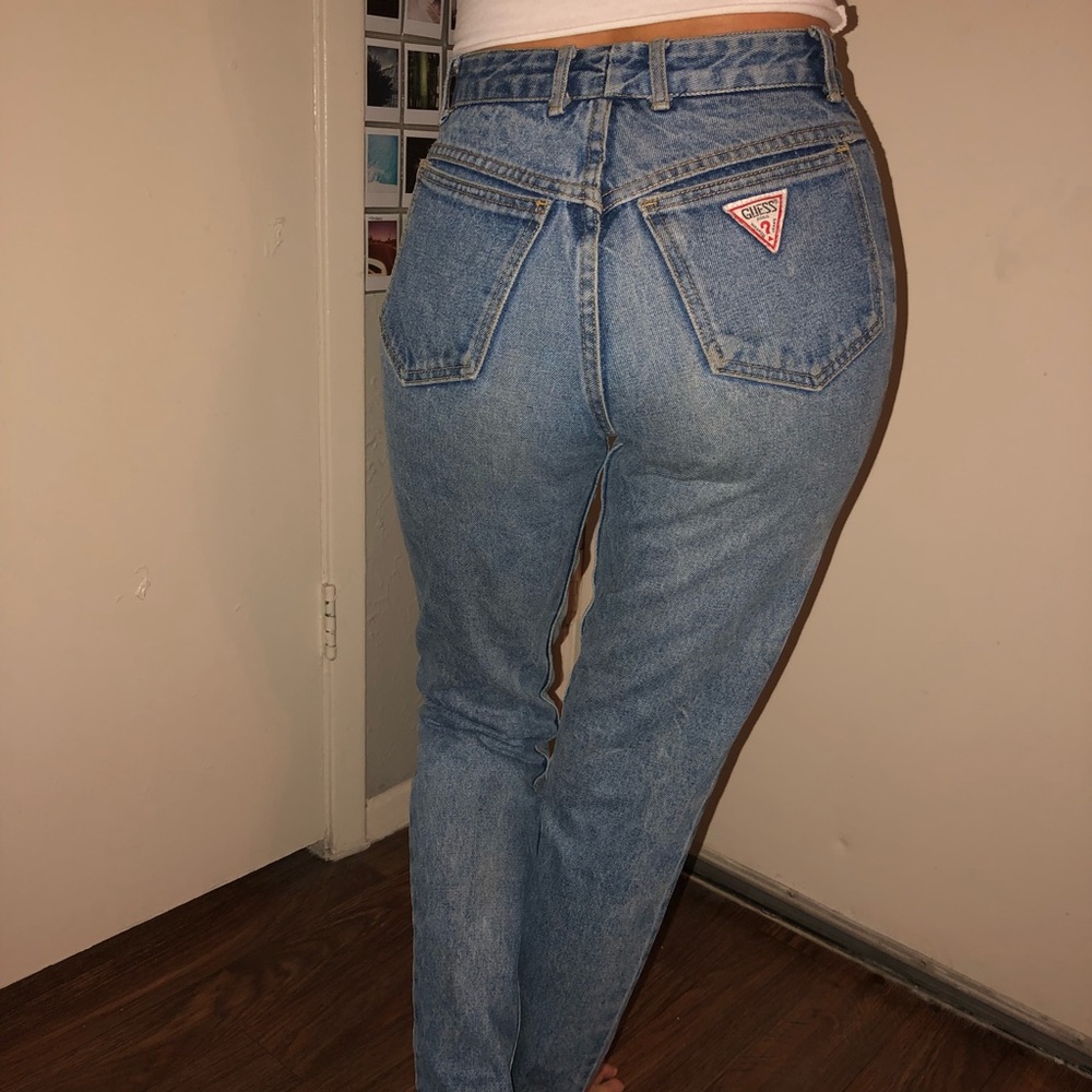Light wash high rise guess denim jeans vintage